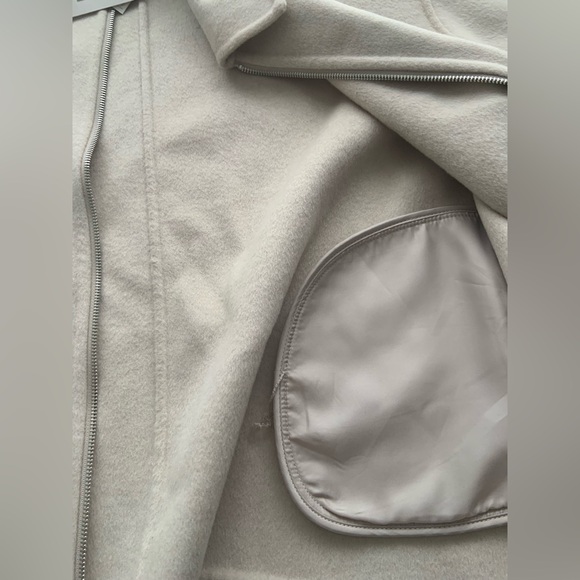Zara Women's Collection Beige Zip-Up Jacket NWT Wool - Picture 9 of 12